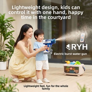 Pistolet à eau électrique à pulvérisation, jouet avec lumière de flamme, tir automatique continu, grande capacité, rechargeable, longue portée - Product Image 4
