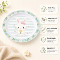 Assiette à dîner pour enfants écologique personnalisée OEM Assiette ronde en plastique sans BPA prix de gros d'usine Plats et assiettes