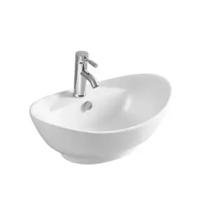 UBEST sıcak satış modern tasarım toptan seramik sıhhi tesisat gereçleri klasik tasarım beyaz renk sayaç üst banyo aynası lavabo havzası