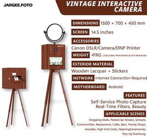 Système de caméra <span class=keywords><strong>photo</strong></span> interactive avec finition bois, équipé d'un appareil <span class=keywords><strong>photo</strong></span> Canon R100 et d'une imprimante DNP, pour les événements de vente au détail et l'activation de marque - Product Image 5