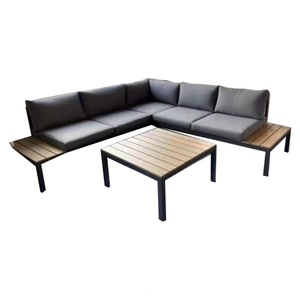 4 pièces meubles <span class=keywords><strong>de</strong></span> patio étanche en forme <span class=keywords><strong>de</strong></span> L en <span class=keywords><strong>aluminium</strong></span> ensemble <span class=keywords><strong>de</strong></span> <span class=keywords><strong>salon</strong></span> en métal <span class=keywords><strong>jardin</strong></span> coin <span class=keywords><strong>aluminium</strong></span> extérieur canapé ensemble avec Table basse - Product Image 2