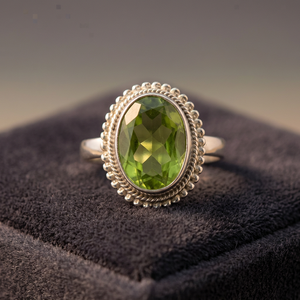Genuine Oval Shape <b>Peridot</b> Gemstone <b>Ring</b> Solid 925 Sterling Silver Jewelry Handmade Trendy Party Fashion <b>Ring</b> Women Unisex - Product Image 2