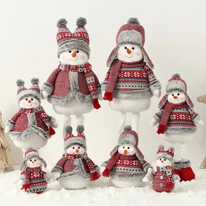 ZAVES Calendario dell'Avvento Natalizio con Babbo <span class=keywords><strong>Natale</strong></span> e Pupazzo <span class=keywords><strong>di</strong></span> Neve Rosso, Decorazione da Tavolo in Fibra Chimica 7 Pollici+, Regalo - Product Image 6
