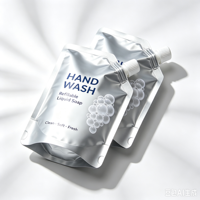 Pochette Doypack en aluminium anti-lumière avec bec verseur latéral et bouchon à vis de 8,6 mm ou 15 mm pour emballages de liquide de lavage des mains