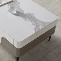 Ensemble de meuble TV moderne en bois de luxe et table basse rectangulaire avec rangement, meubles de salon élégants et uniques, design décoratif