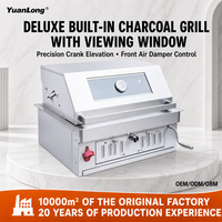 Grande taille 143CM, barbecue au charbon de bois moderne en acier inoxydable 304, robuste, avec chariot pour la cuisson en extérieur dans la cour