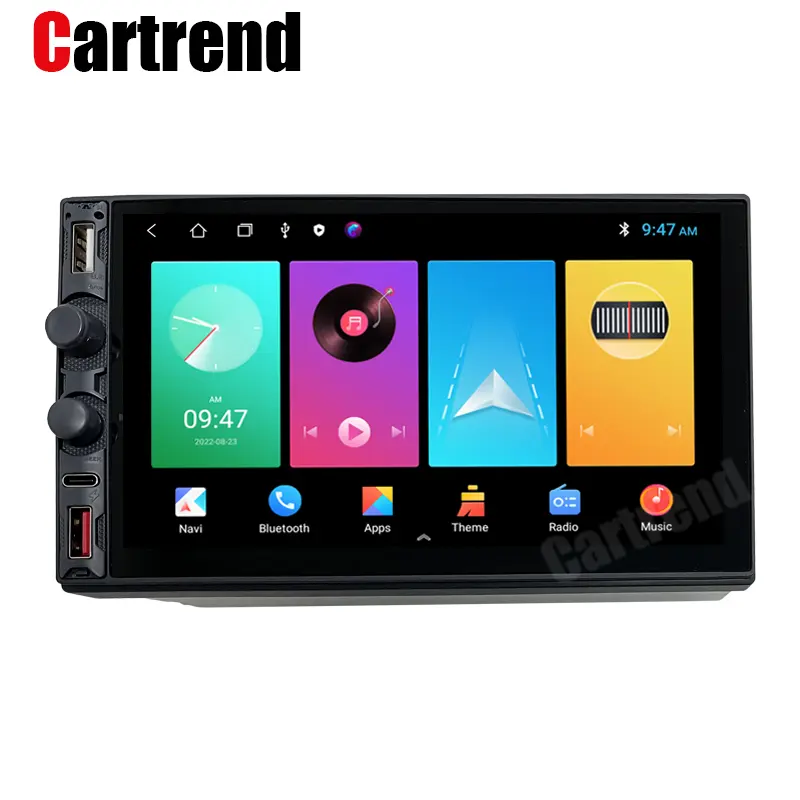 Universel 1 + 16 \/2 + 32 1 Din Android 10 Autoradio écran tactile rétractable 7 pouces GPS Wifi BT FM RDS AUX stéréo Auto Radio