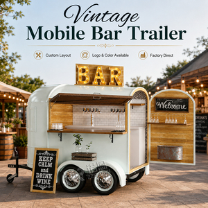 Remorque de bar à boissons mobile sur mesure, remorque alimentaire vintage, chariot à café avec évier, plan de travail, auvent et système d'<span class=keywords><strong>eau</strong></span> - Product Image 5