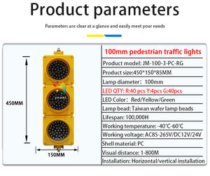 Certificado CE Trafico 2 Section Mini PC Carcasa de plástico <span class=keywords><strong>amarillo</strong></span> 100mm (4 pulgadas) Spider Web LED <span class=keywords><strong>Semaforo</strong></span> Luz de señal de tráfico - Product Image 2