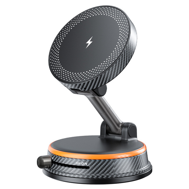 Universal Aluminum Alloy Magnetic Suction Car Phone Holder 360 Degree Rotatable Foldable Wireless Charging Bracket