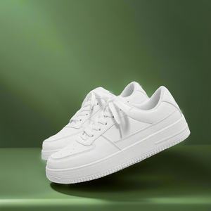 夏の新作メンズスニーカー、通気性抜群で実用的な厚底パンケーキシューズ、レースアップ、PUアッパー、ラバーアウトソール - Product Image 6