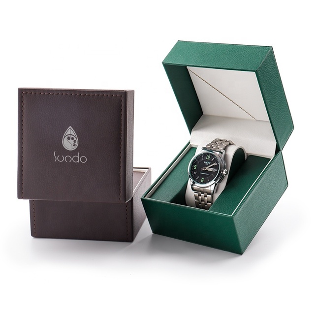 Sundo Custom Wrist Watch Box Automatic Single Gift Watch Box Packaging Luxury Leather Watch Boxes