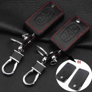 Housse de clé de voiture en cuir PU à 2/3 boutons pour 207 <span class=keywords><strong>307</strong></span> 308 407 807 C2 C3 C6 - Légère et résistante aux rayures - Product Image 1