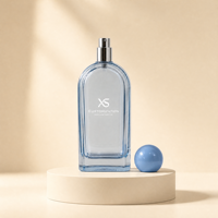 Flacon de parfum vide 100 ml Pastel Macaron avec capuchon sphérique et coffret cadeau – Emballage de luxe en verre cintré pour brume parfumée