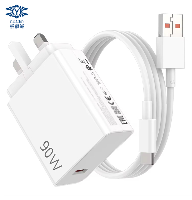 90W UK Plug Turbo Fast Charger with USB Turbo Charging Cable for Xiaomi 15 14 13 for Redmi Note 14 13 12 Pro 11 14 Power Adapter