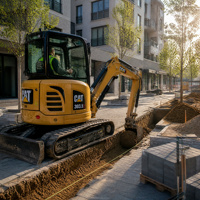 Miniexcavadora Caterpillar 303.5 Reacondicionada de Diseño Compacto, Excavadora Hidráulica Usada de 3.5 Toneladas para Trabajos en Espacios Reducidos