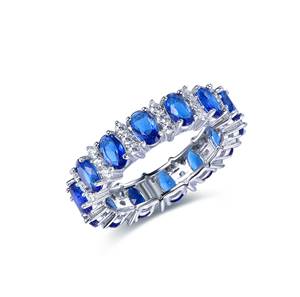 Anillos de Plata de Ley 925 con Circonita Cúbica y Piedra Natural Grabada, Joyería al por Mayor para Hombre y Mujer, con Piedra Azul - Product Image 1