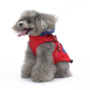 2022 New Fashion Design Zippered Fluffy Paws Puppy RED Winter Warmer Protective Polar Fleece Pet Coats Dog Jacket