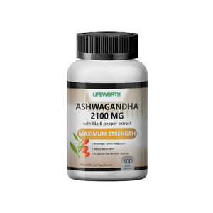 LIFEWORTH OEM Ashwagandha 2100 mg por Porción, 600 mg por Cápsula, Apoyo para el Estrés, el Estado de Ánimo y el Sueño, BioPerine, Cápsulas para Adultos, 120 Unidades - Product Image 1