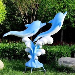Statue de cheval et de dauphin en fibre de verre pour décoration de jardin, <span class=keywords><strong>fontaine</strong></span> créative en fibre de verre - Product Image 3