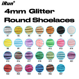 IRun tali sepatu berkilau metalik emas <span class=keywords><strong>Glitter</strong></span> tebal bulat kualitas tinggi kustom tali sepatu berkilau berkilau berkilau dengan ujung plastik - Product Image 2