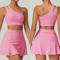 Ensemble jupe-culotte de yoga Aoyema printemps-été, respirante, mini, pour la course, le fitness, le tennis, ensemble de 2 pièces pour l'entraînement et le tennis