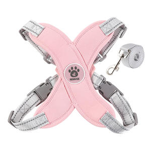 Rompi <span class=keywords><strong>Harness</strong></span> hewan peliharaan berjalan luar ruangan bentuk <span class=keywords><strong>X</strong></span> dengan fitur terpisah lembut kain kepar poliester dan tali - Product Image 5