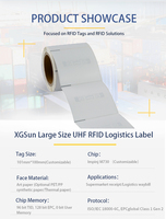 Étiquette logistique RFID UHF grande taille XGSun L1001002102U, étiquette adhésive, bordereau de livraison, puce passive inscriptible M730, mémoire 48/128 bits, ISO/IEC