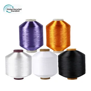 GRS global recycled standard Factory FDY warping polyester 150d rpet yarn recycle grs yarn for ribbon