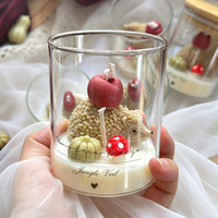 Bougie créative en cire de soja, parfumée, en forme de champignon et de citrouille, sur le thème de la forêt d'automne et de la récolte de pommes, cadeaux de festival, mignonnes faveurs de bougies