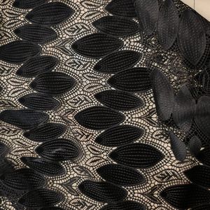 Kadın siyah kadife kumaş lazer işlemeli geometri çiçek desen DIY gelinlik çanta için afrika dantel dikiş metre tarafından - Product Image 2