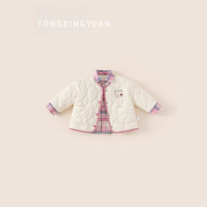 Child Star Circle Girls Cotton <b>Coat</b> Autumn Winter Warm Plaid <b>Lined</b> Outerwear - Product Image 1
