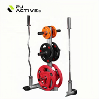PINJIAN Support de rangement pliable moderne en métal pour disques de poids avec roulettes pour salle de sport à domicile