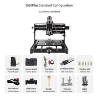 Machine CNC 2-en-1 500W 3020 PLUS avec laser et routeur, compatible acrylique, guide linéaire axe X, zone de travail 300x200x73cm pour gravure