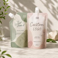 Pochette à bec verseur rechargeable mate de qualité supérieure, personnalisable avec logo, pour emballage écologique de produits de soin et de beauté, pour essence, 200ml 500ml 1lb, faible teneur en PE, en vente