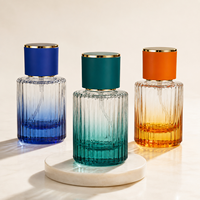 Botol Parfum Kaca Bening Bergaris Kosong Botol Wewangian Mewah Kemasan Logo Kustom Grosir
