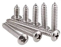 YPH usine M22 tête cylindrique encastrée en croix blanche DIN7981 tailles de filetage métrique M3 M4 M8 M10 12mm vis autotaraudeuse en acier au carbone et au zinc