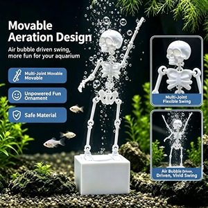 Esqueleto Bailarín para Acuario, Decoración Impresa en 3D para Pecera, Bomba de Aire con Articulaciones Móviles, Oxigenador para Halloween - Product Image 1