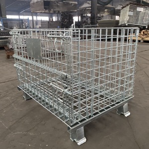 Heavy Duty Galvanized Steel Welded Mesh Plain Weave Container Lockable Warehouse <span class=keywords><strong>Pallet</strong></span> Cutting for Cargo Storage Equipment - Product Image 2