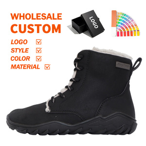Bottes d'hiver minimalistes pour l'extérieur, à bout large, chaudes et confortables, doublées polaire, avec fermeture éclair latérale flexible, pour la neige - Product Image 6