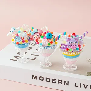Pop Venda Verão Bebida Estilo DIY Argila Slime Toy Mini Ice Cream Toy