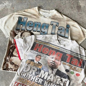 Proveedor líder de camisetas gráficas personalizadas de streetwear, 230 g/m², 100% algodón, corte holgado, impresión DTG, logotipo, camisetas con lavado ácido - Product Image 2