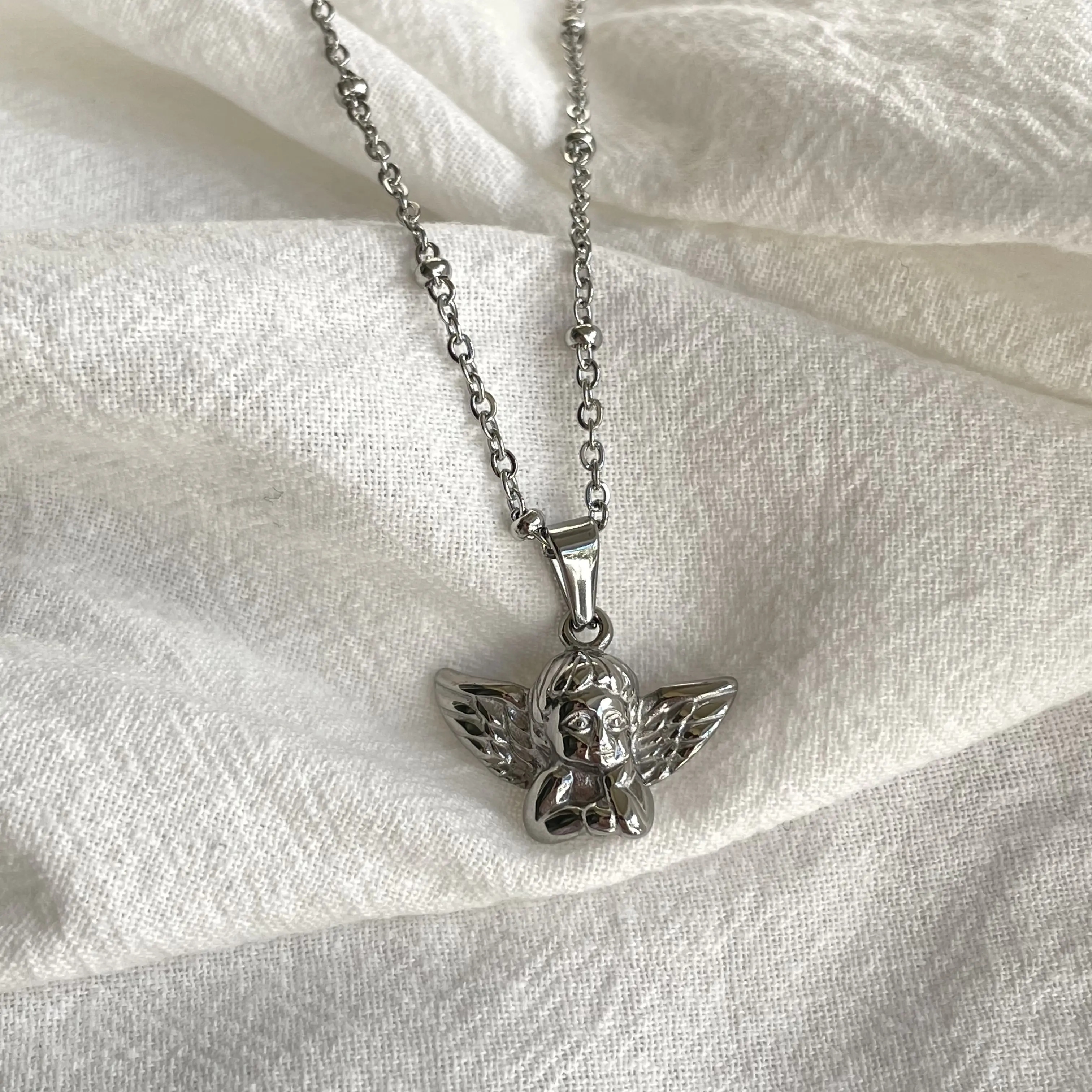 Hip Hop little Angel Baby Pendant Necklace Mens Fashion Stainless Steel Jewelry Women Accessories Gift