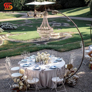 Tall 10ft Crystal Chandelier Bracket Metal Semicircle Frame Road Lead <strong>Wedding</strong> Arch Chandelier Stands <strong>Props</strong> for Party Events - Product Image 4