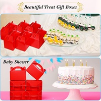 Boîte en carton rouge pour bonbons de mariage, chocolats, festivals, cadeaux de naissance, pâtisseries, emballage réutilisable et portable en carton