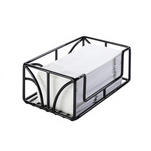 BS International High Quality American Style Metal Bathroom Kitchen Tissue Box Holder Handmade Black Color Coated Model NA164 - Product Image 2