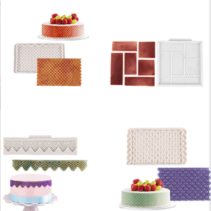 Une variété de jante de gâteau fondant bricolage écailles de poisson perle treillis gâteau décoration jante moule en silicone - Product Image 1