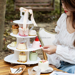 Pemegang <span class=keywords><strong>Display</strong></span> Cupcake kertas Multi lapisan, dudukan kotak kemasan manis meja makanan penutup rak portabel Hotel sore rak teh makanan ringan - Product Image 6