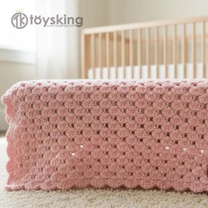 Manta de Bebé Tejida a <span class=keywords><strong>Crochet</strong></span> con <span class=keywords><strong>Punto</strong></span> de Concha - Manta de Guardería Hecha a Mano Ultra Suave, Transpirable y Delicada, Regalo <span class=keywords><strong>para</strong></span> Recién Nacidos - Product Image 4