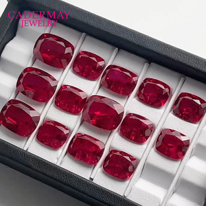 Oblong Ruby Loose Stone Rectangle Red Synthetic Corundum For Jewelry Making - Product Image 3